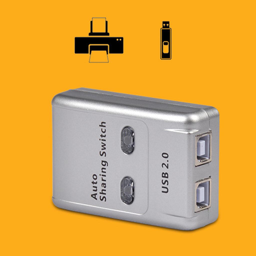 2 Ports USB 2.0 Auto Sharing Switch HUB Selector for Printer/HDD/Flash Drive