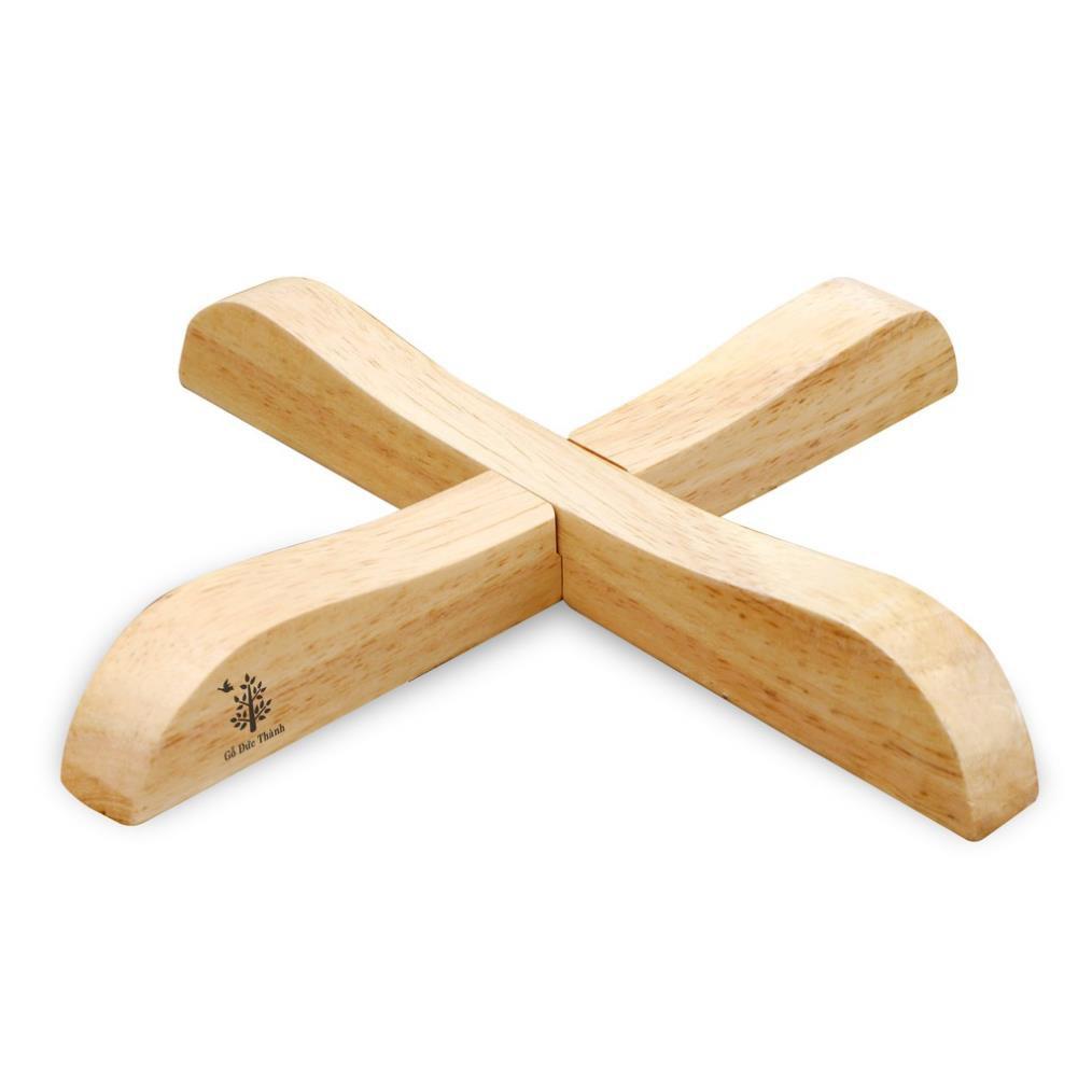 Rế lót nồi chong chóng, thấp - Kích thước: 18 x 3 x 2.4 cm - Gỗ tự nhiên - Làng Gốm