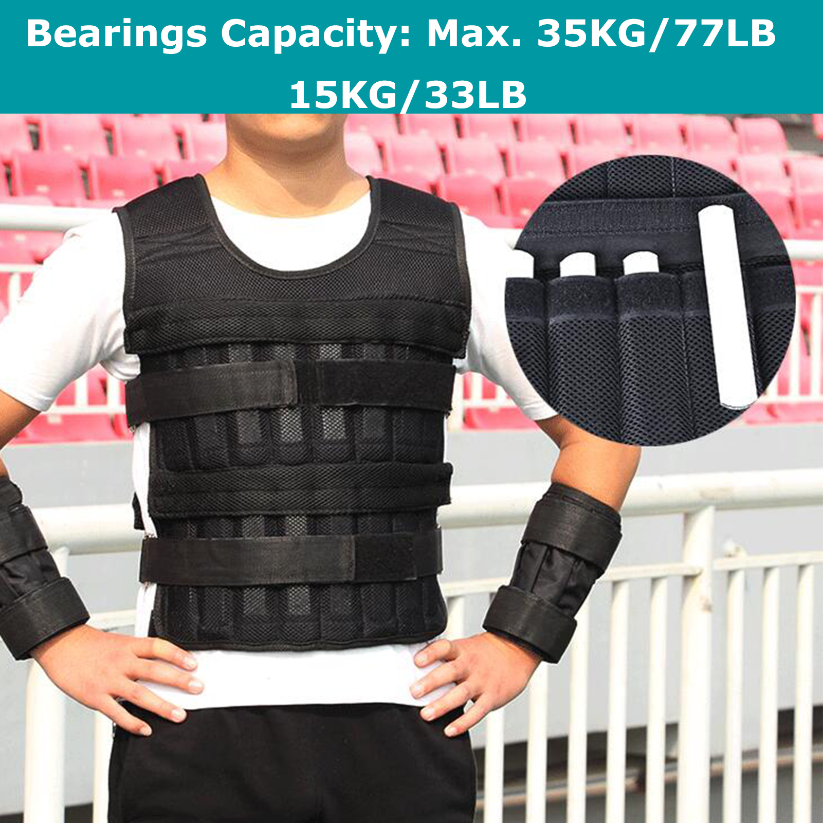 Bộ đồ tập luyện sức bền tải trọng 15/35kg, vải lưới chất lượng cao, chống mài mòn và thoáng khí, độ bền lâu dài