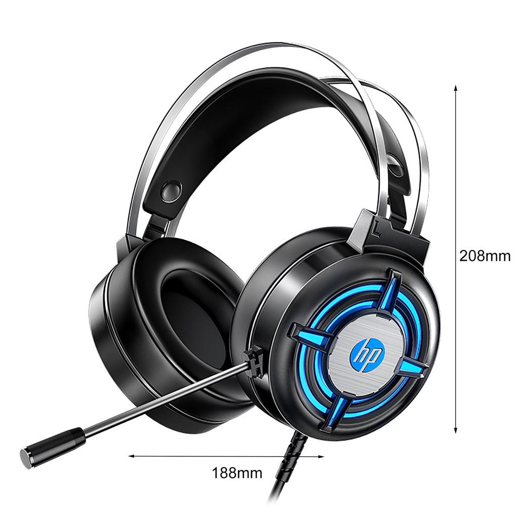 【ky】HP-H120G Wired Headphone 4D Stereo Sound Noise Reduction Breathable 3.5mm USB HiFi Headset for Playing Games