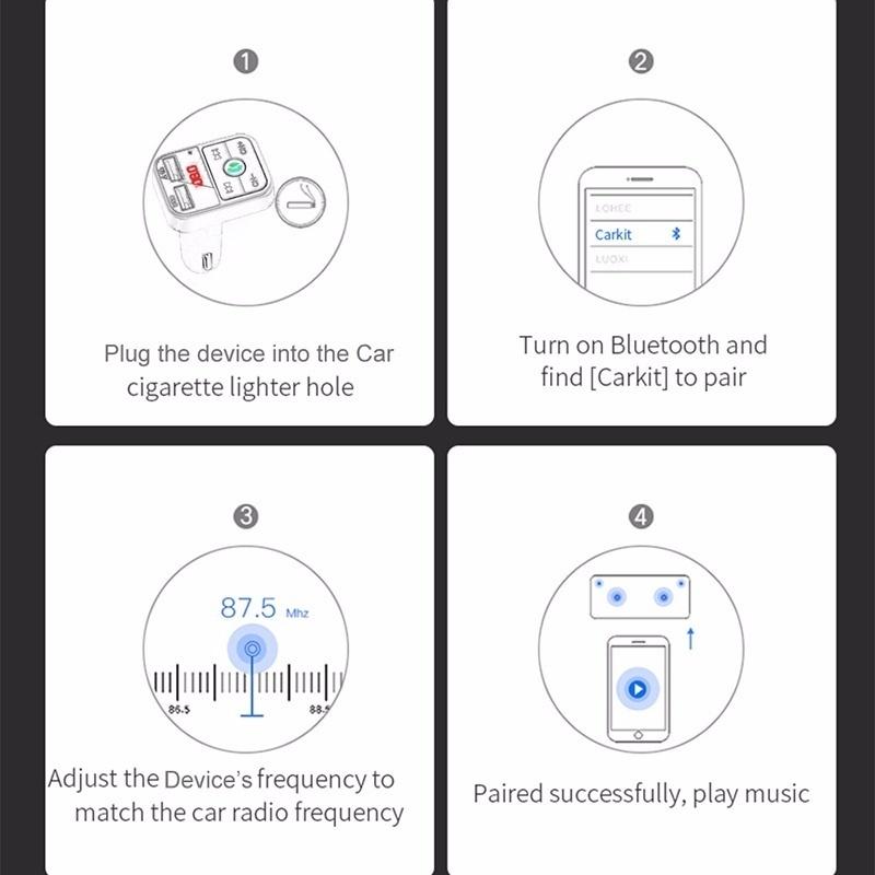 Bộ phát FM đa năng Bluetooth 5.0 trên ô tô Bộ điều chế MP3 Máy nghe nhạc MP3 Rảnh tay không dây Nhận âm thanh