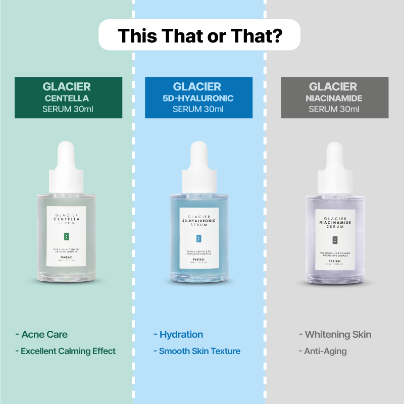 Serum hỗ trợ giảm mụn, dưỡng trắng da Feelxo Hyaluronic Acid 5D Glacier Kèm B5