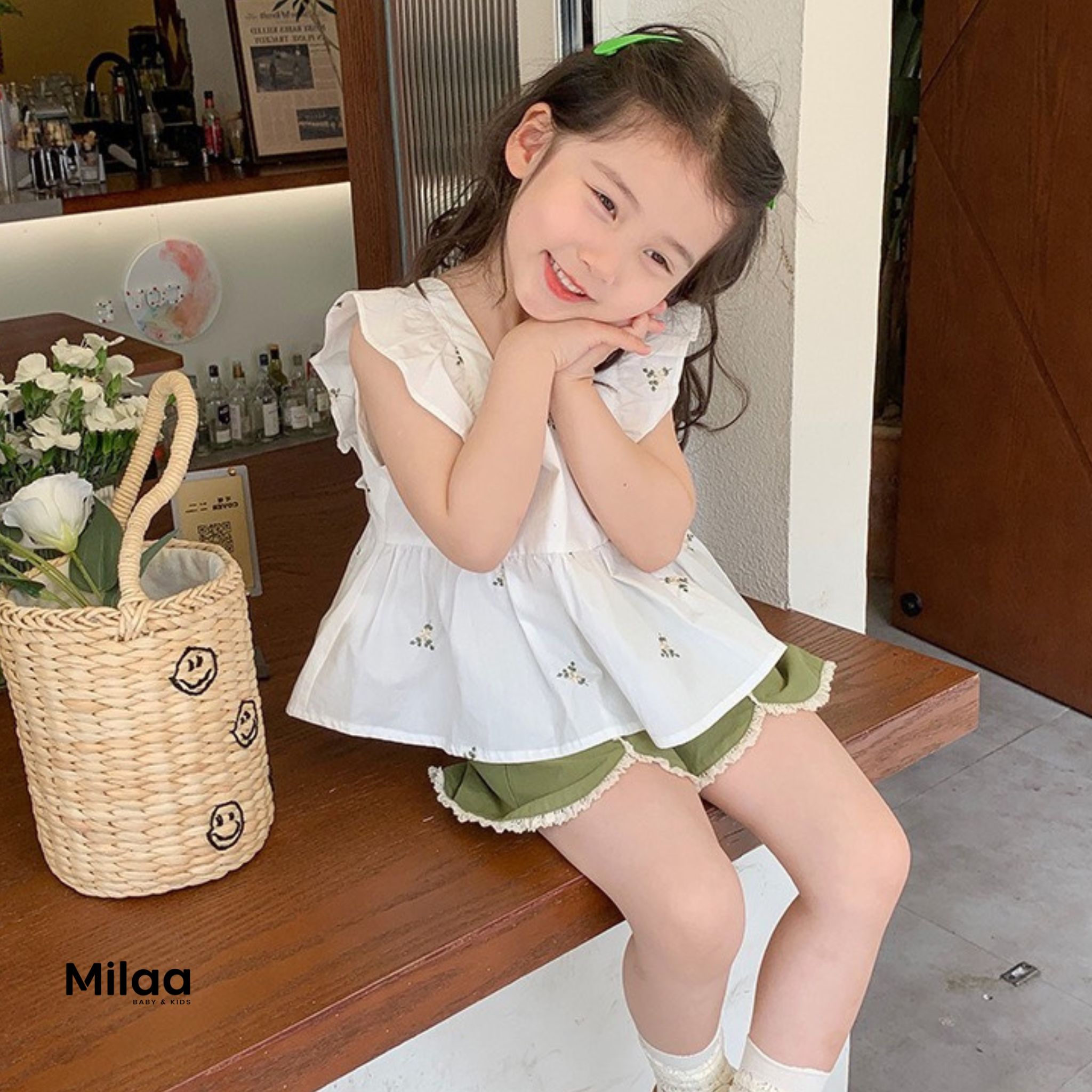 Áo BabyDoll Hoa Nhí Cho Bé Yêu MiLaa Kids AT0205
