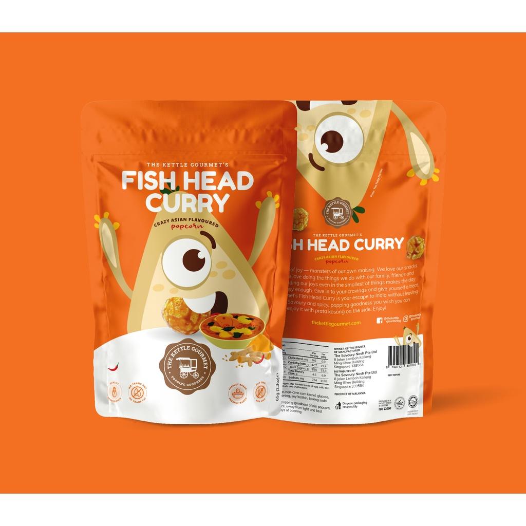 BẮP RANG BƠ VỊ CÀ RI ĐẦU CÁ KIỂU SINGAPORE THƯƠNG HIỆU THE KETTLE GOURMET - FISH HEAD CURRY POPCORN 65G / BỊCH