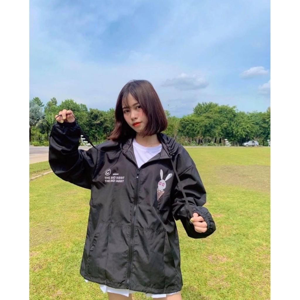 Áo Khoác Dù Unisex - Áo Jacket Bomber Nam Nữ RABBIT 2 Màu Siêu Hot - LP.STORE