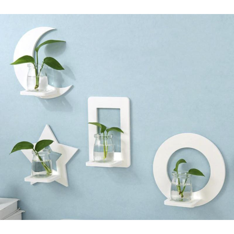 Kệ trang trí treo tường hình trăng sao - bộ 4 chiếc