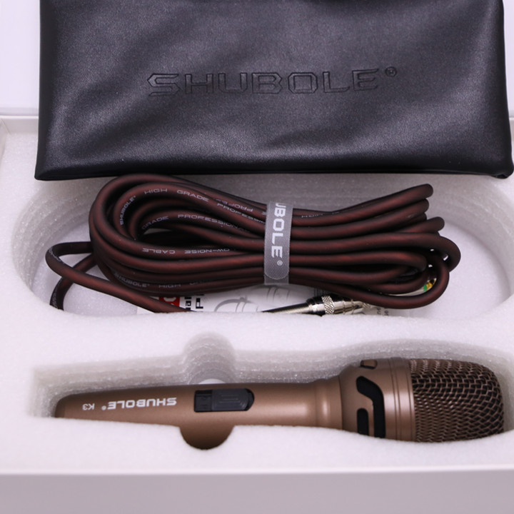 Micro Karaoke Có Dây Shubole K3 (1 Mic) Hát Cực Hay - Cực Nhẹ - Hút Âm Cực Tốt Chính Hãng