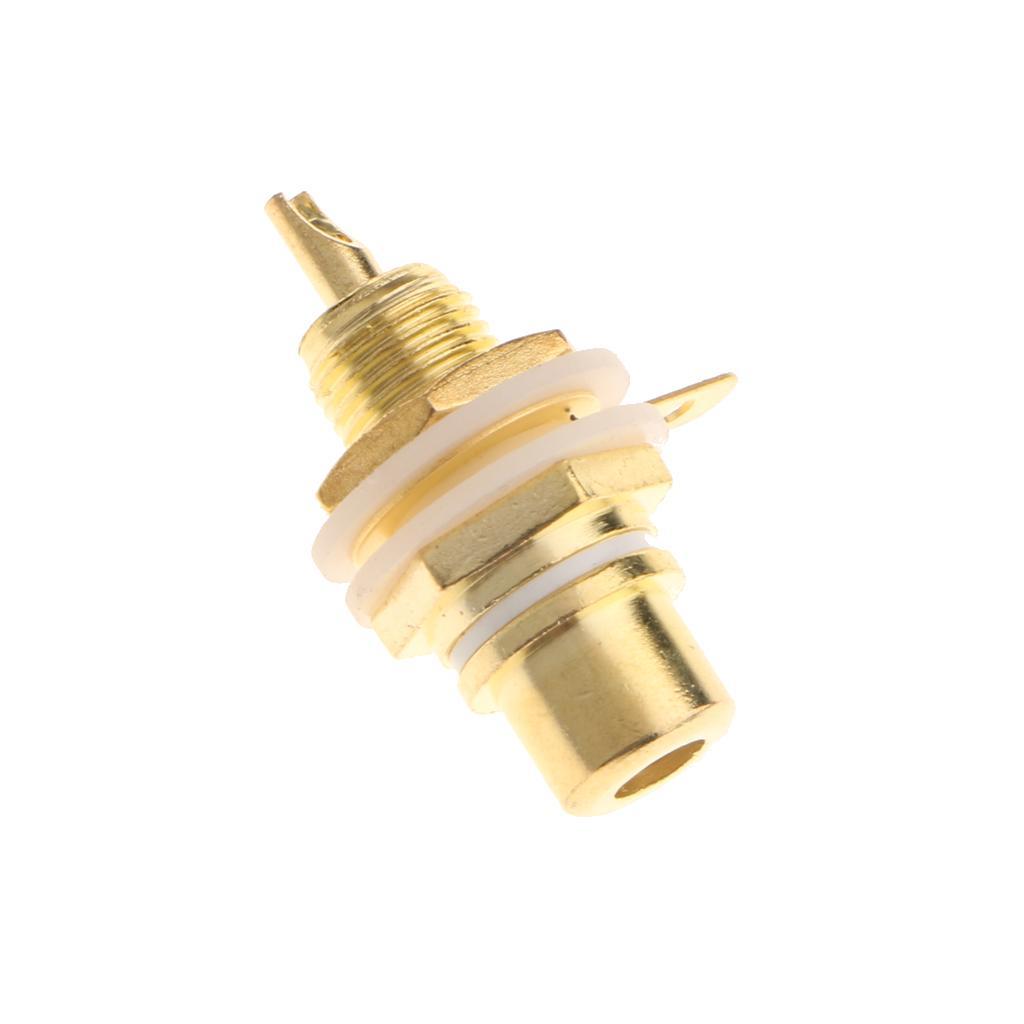 2Pcs 24k Gold Plated RCA Jack / Socket Audio Video Female Cable Connector