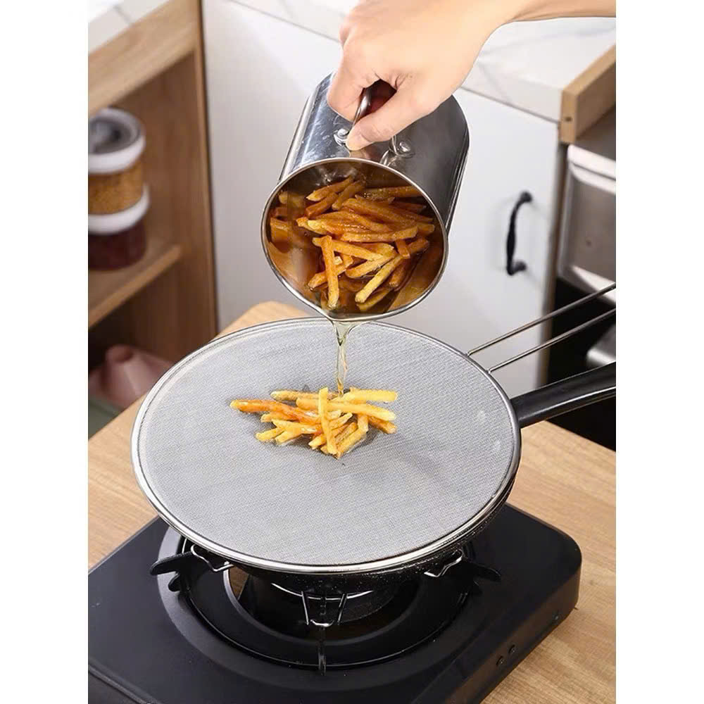 Lưới Vợt Đậy Chống Bắn Dầu Mỡ 29cm - 33cm Có Tay Cầm Tiện Dụng - An Toàn Cho Món Ăn - HÀNG CHÍNH HÃNG MINIIN