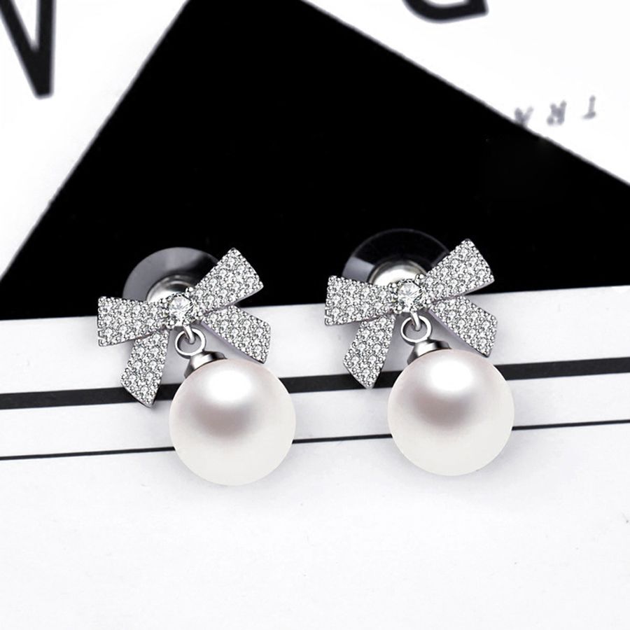 Bông Tai Ngọc Trai San Hô - Nơ Bướm - Trang Sức Cô Tấm - ELVA PEARL - CTJ3114