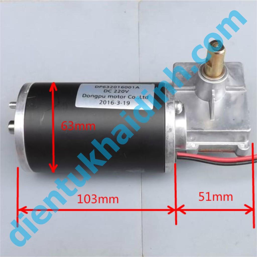 động cơ giảm tốc DP632016001A DC220V (220VAC chỉnh lưu) 0.2A DC60V-300V 15-75V/P trục 12mm vát 2 bên 1.35kg kde4574