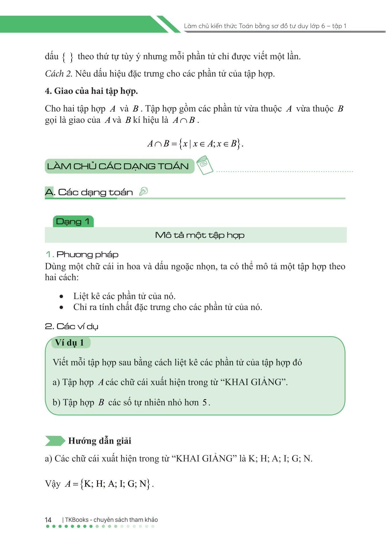 Làm Chủ Kiến Thức Toán Bằng Sơ Đồ Tư Duy Lớp 6 - Tập 1