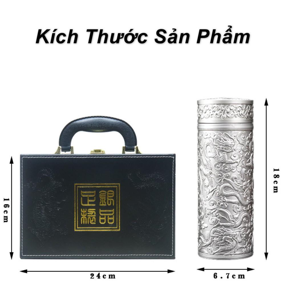 Bình Trà Cửu Long Giữ Nhiệt - Tặng Hộp Đựng Bằng Da