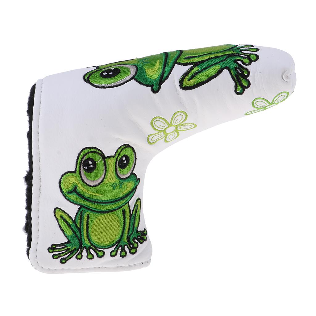 Golf Putter Cover Frog Pattern  Center Putter PU Head Protector