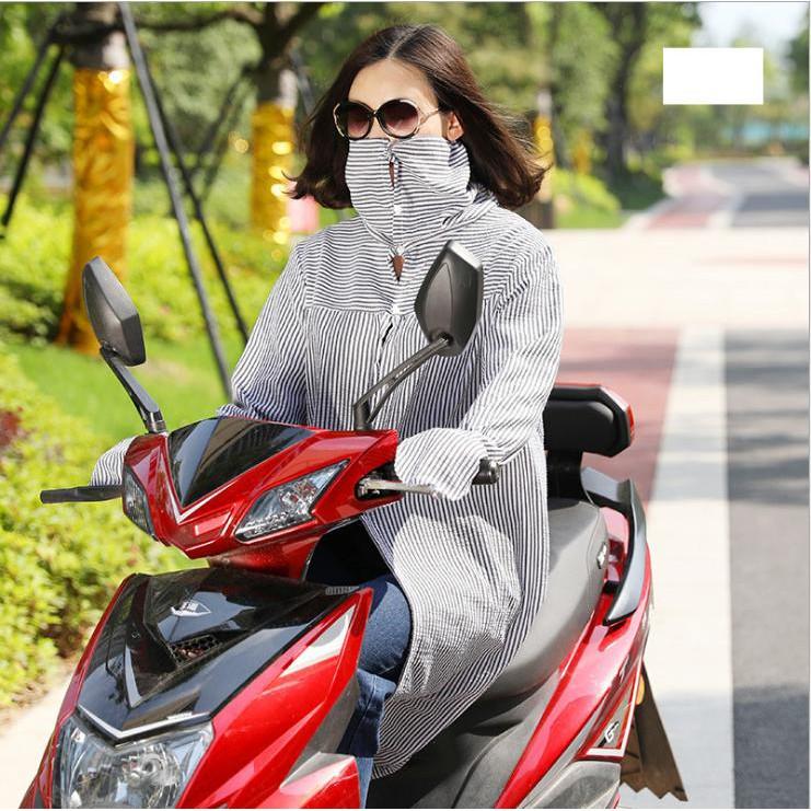 Áo choàng dài chống nắng, chất vải thô mềm thấm hút mồ hôi, hàng nhập Quảng Châu