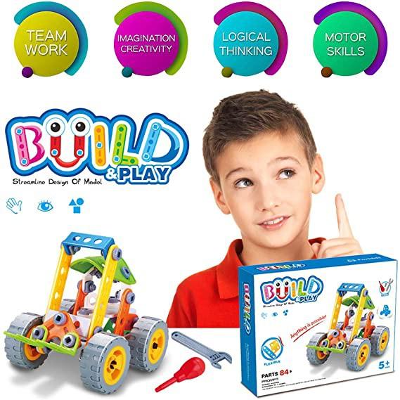 Đồ chơi phát triển kỹ năng Steam - Đồ chơi lắp ghép Build&Play - lắp ghép mô hình xe nâng - cần cẩu - ô tô - xe máy - máy bay Toyshouse 7703 - 7721 - 7722 -7754