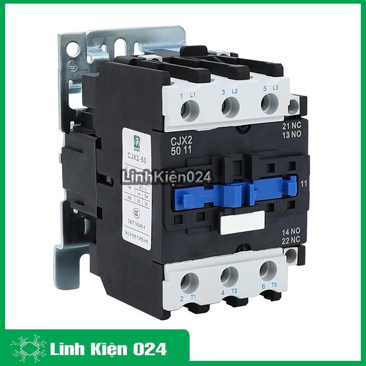 Khởi động từ CJX2-5011 380v 50a thường đóng NC và mở NO vỏ chống cháy, công suất lớn