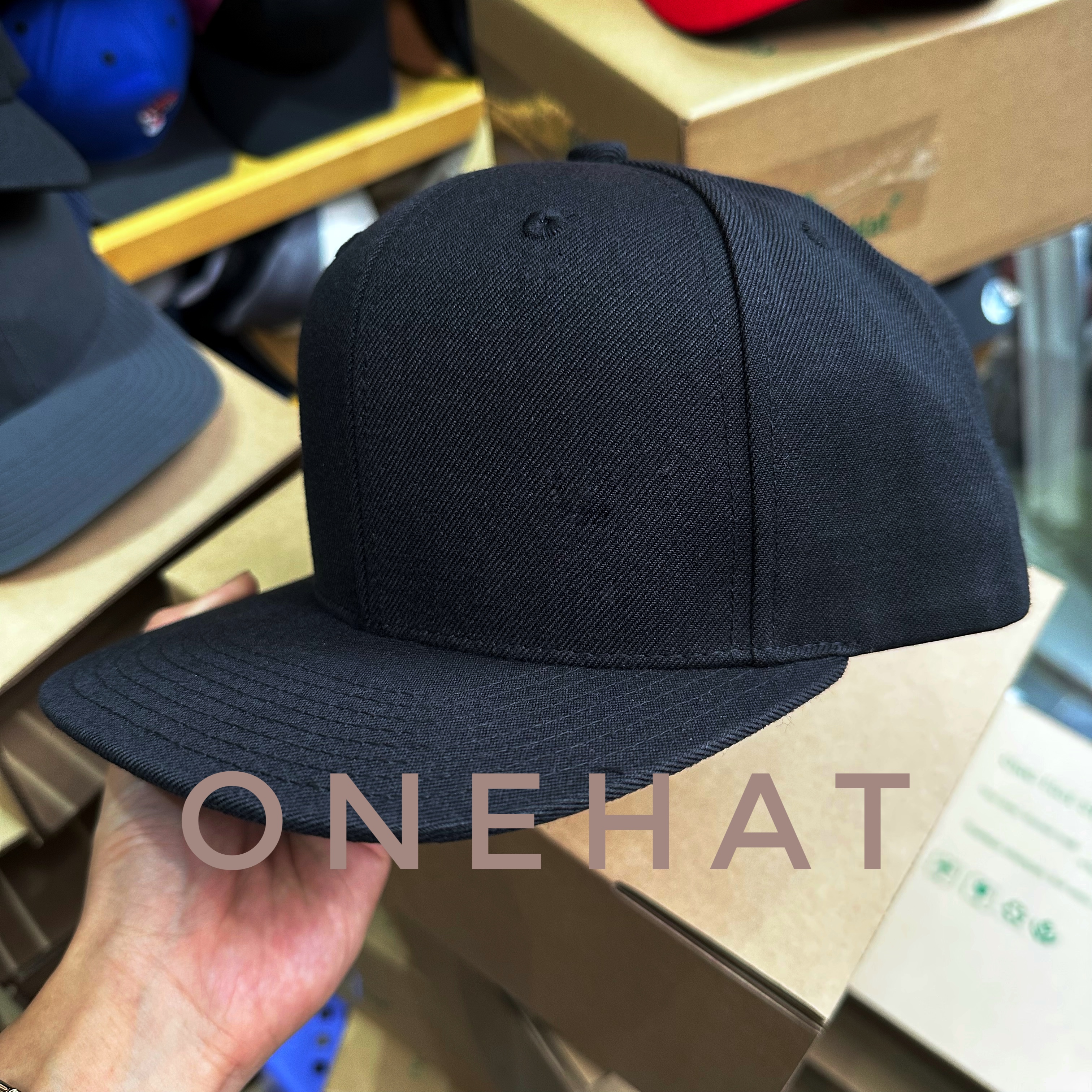 Nón Snapback Hip Hop Trơn Đen vành thẳng chất lượng cao