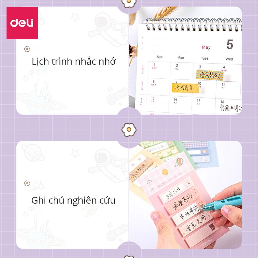 Giấy Nhớ Note Ghi Chú Đánh Dấu Nhiều Màu Hình Dễ Thương Deli - Nhỏ Nhắn Tiện Lợi Dính Chắc Chắn - Màu Ngẫu Nhiên - 25929