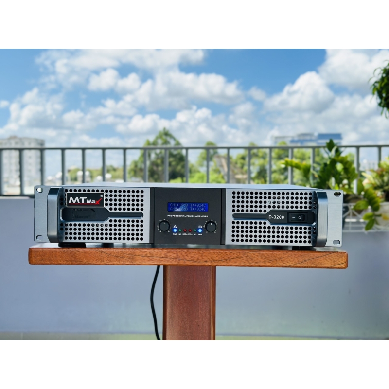 Cục Đẩy Sông Suất 32 Sò MTMAX D3200 – Main Công Suất 2 Kênh Và 8 Tụ Đánh Được Loa Bass 25, Bass30 Dễ Dàng, Sơn Tĩnh Điện, 2 Quạt Tản Nhiệt, Bảo Hành 12 Tháng HÀNG CHÍNH HÃNG