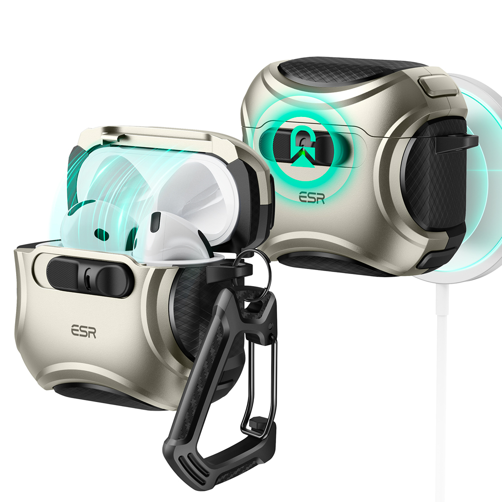 Ốp Case Bao Dành Cho Airpods 4, ESR Cyber FlickLock Case (HaloLock) có Khoá Thông Minh, Sạc từ tính_ Hàng Chính Hãng
