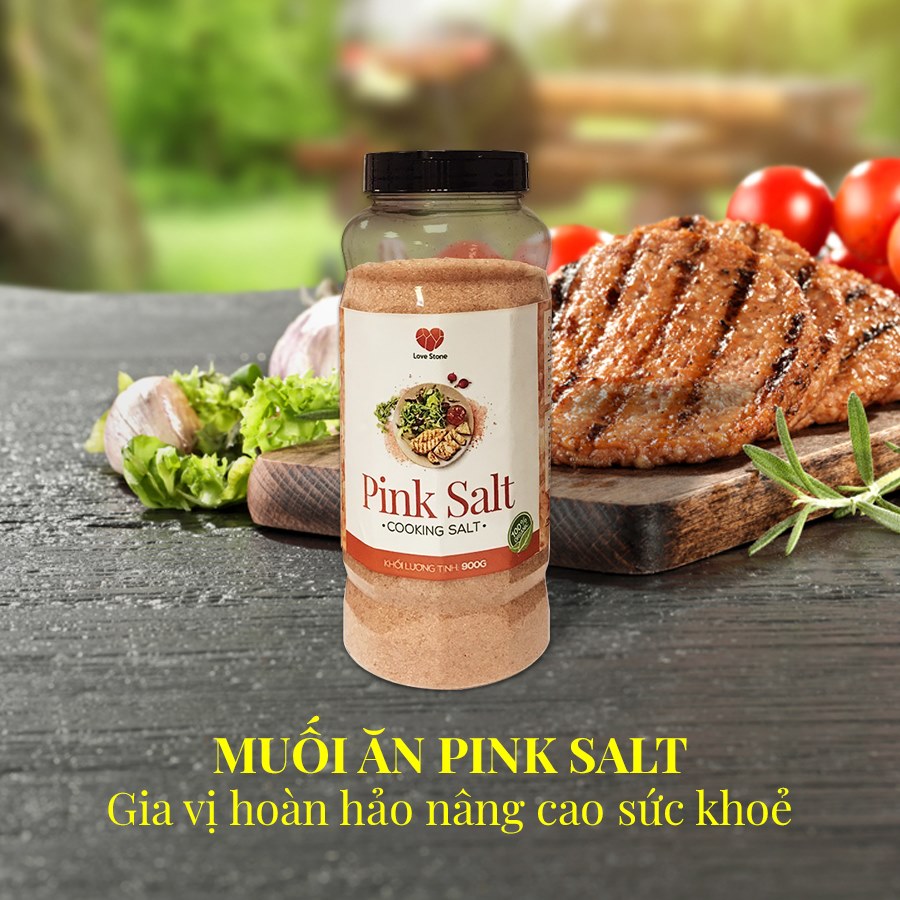 Muối ăn (Pink Salt) Himalaya Love Stone – Theo Tiêu Chuẩn Muối Ăn Bộ Y Tế