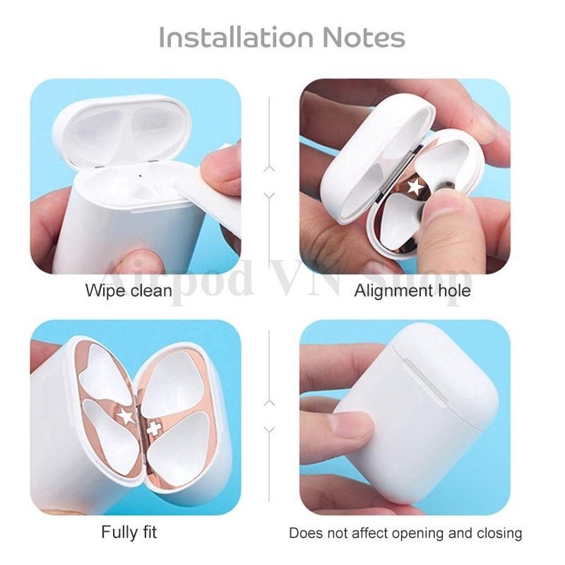 Miếng dán chống bám bẩn nam châm hít hàng loại 1 dành cho airpod 1 và 2, i11,i12, i99, i100.... cao cấp