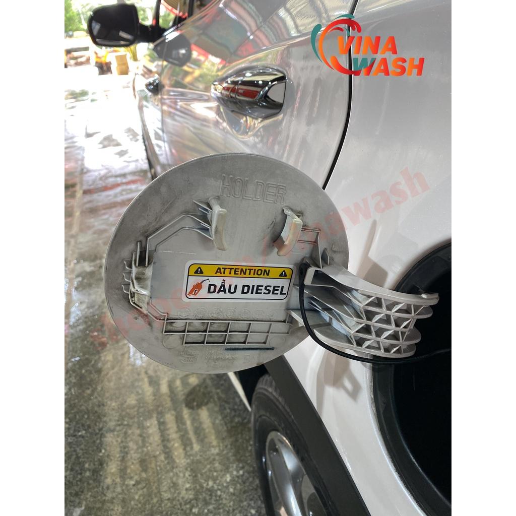 Decal nhựa cảnh báo đổ dầu Diesel cho xe ô tô chạy máy dầu