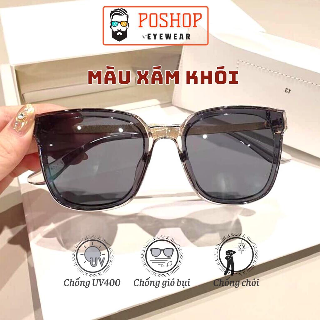 Kính mát thời trang nam nữ POSHOP kính râm unisex mắt vuông chống tia uv màu sắc thời trang dễ đeo P35