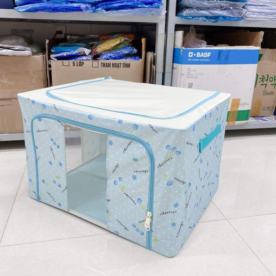 Bộ 2 Túi Đựng Chăn Màn - Túi Quần Áo Khung Sắt Gấp Gọn 2 hàng đẹp loại 1