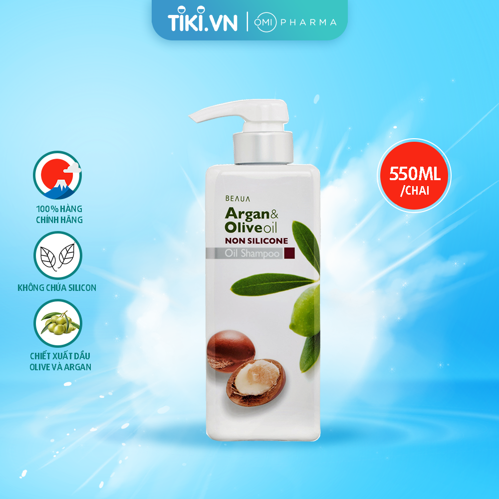 DẦU GỘI BEAUA CHIẾT XUẤT DẦU OLIVE & ARGAN (CHAI 550ML)