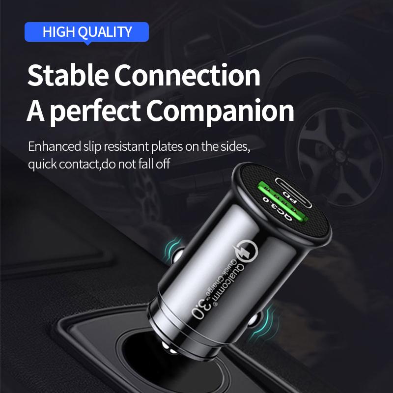 Bộ sạc xe hơi USB kép 48W nhanh trên đường USB C PD LIGHT