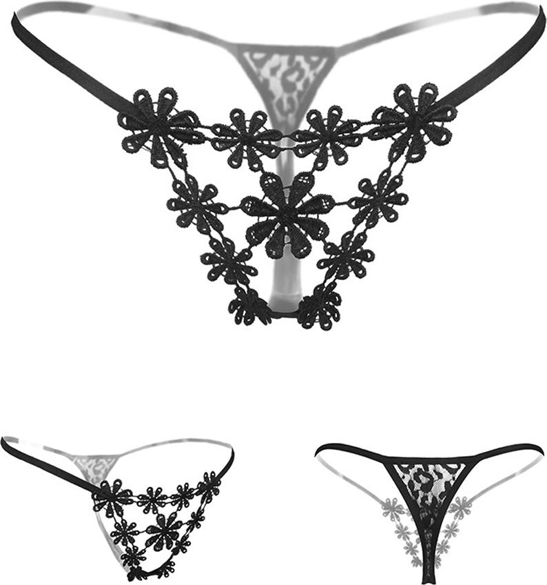 Quần lót nữ hình hoa gợi cảm - Màu đen