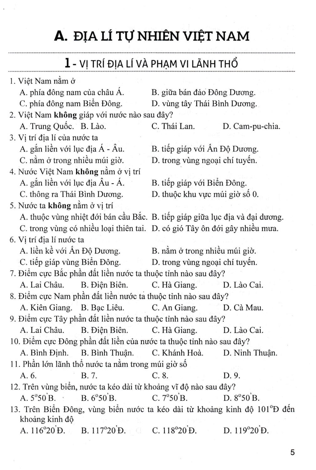 Trắc Nghiệm Địa Lí 12 (Dùng Chung Cho Các Bộ SGK Hiện Hành) (HA)