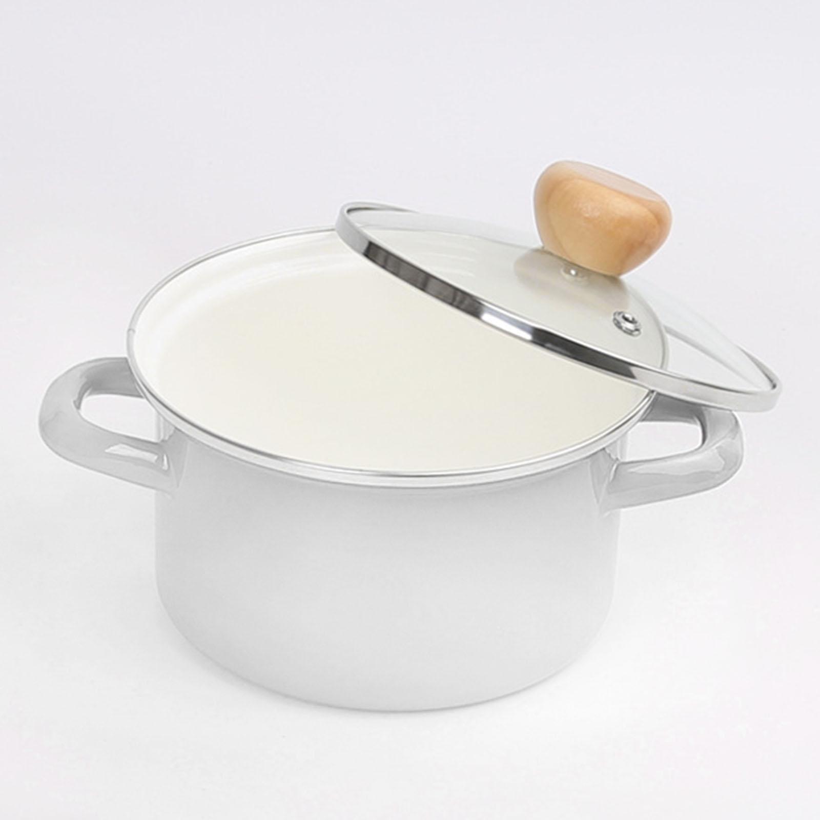 Enamel Saucepan Nonstick Pasta Pot Milk Pan Kitchen Cookware for Soup Milk