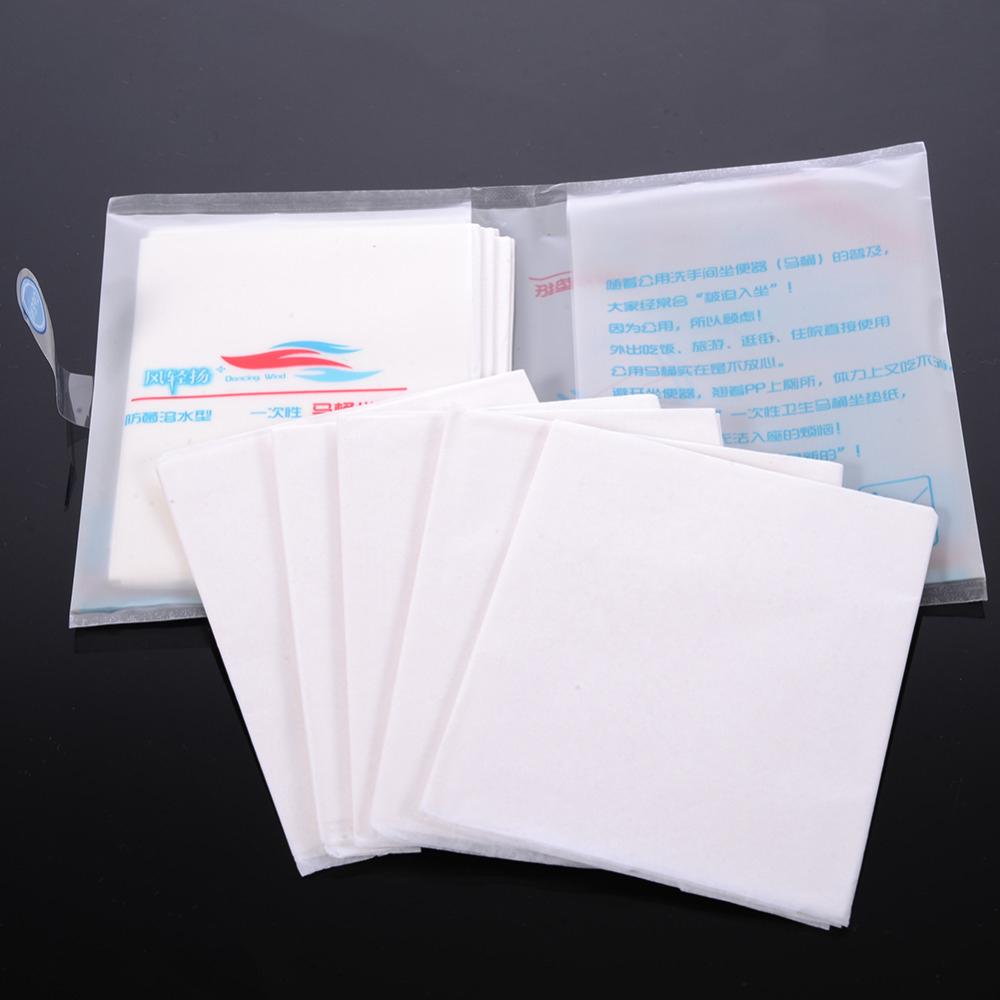 Set 1 Gói 10 Tấm Giấy Vệ Sinh Không Thấm Nước Bọc Toilet Đi Du Lịch