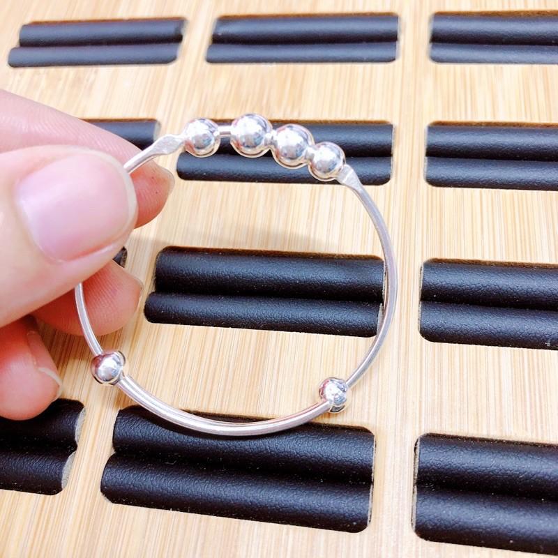 Vòng tay trẻ em bạc ta, lắc tay bé trai bé gái, vòng tay bibi silver