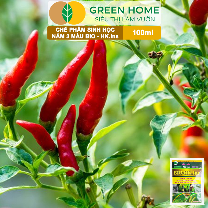 Phân Bón Vi Sinh Nấm 3 Màu GreenHome, Hoàng Kim, Gói 100ml, Trừ Tuyến Trùng, Rệp Sáp, Sâu Vẽ Bùa