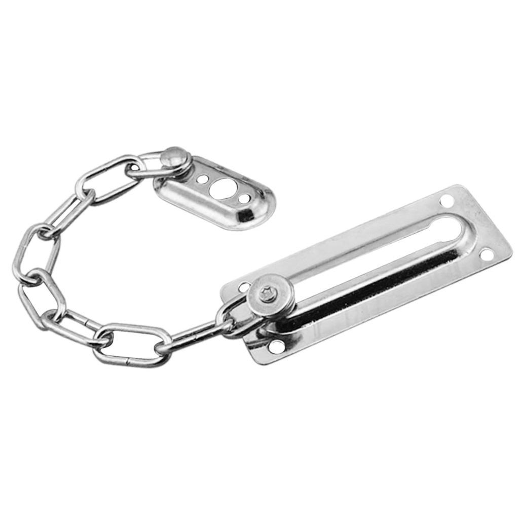 2x Stainless Steel Door Chain Guard Lock Slide Bolt for Home Security Silver