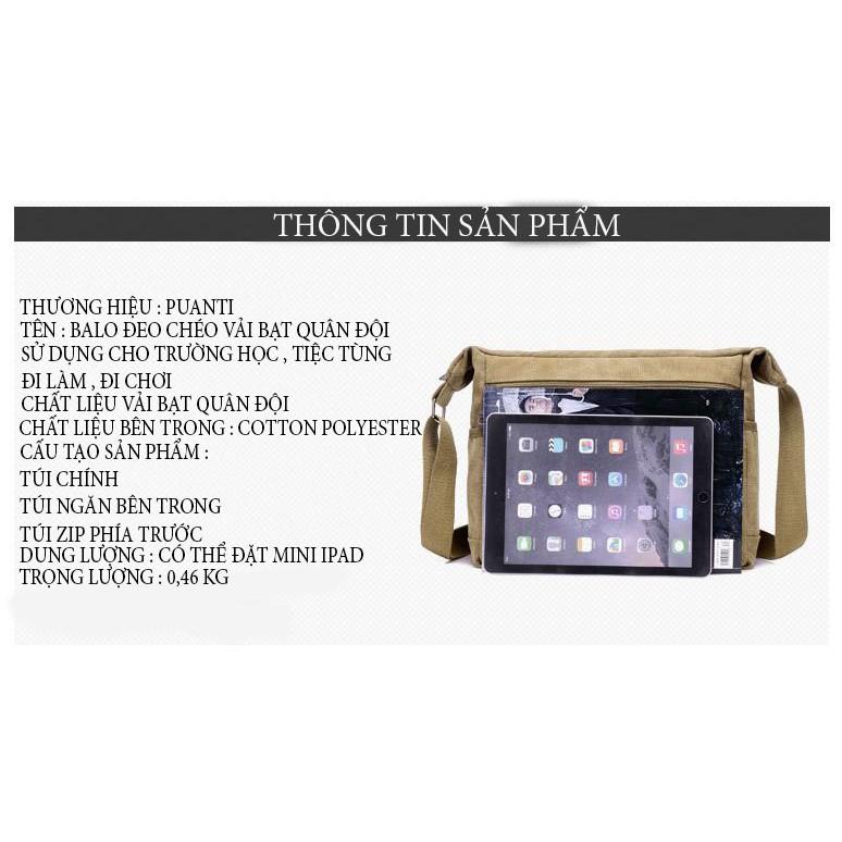 Túi Đeo Chéo Nam Vải Bố Thời Trang Hàn Quốc Cặp Đeo Vải Canvas Tuxa Store