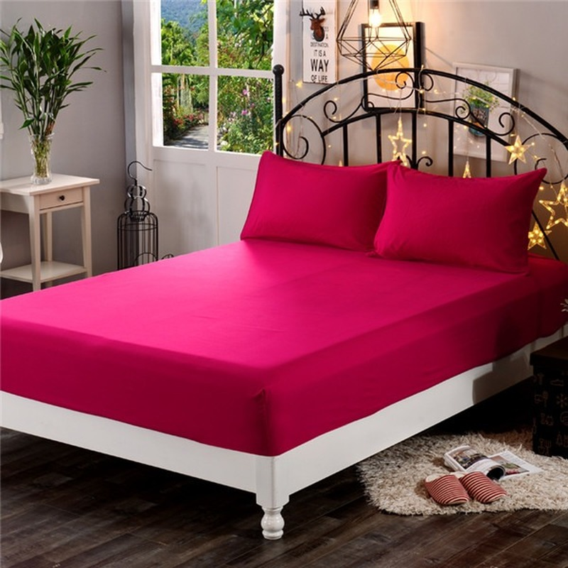 1Pc 100% Polyester Chắc Chắn Bọc Nệm Ga 4 Góc Thun Có Trang Bị Tấm Áo Gối Trang Bị Giường