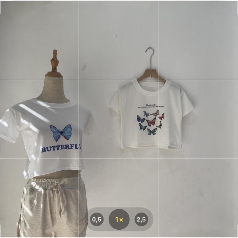 Áo croptop in 3D dưới 60kg - 8 con bướm