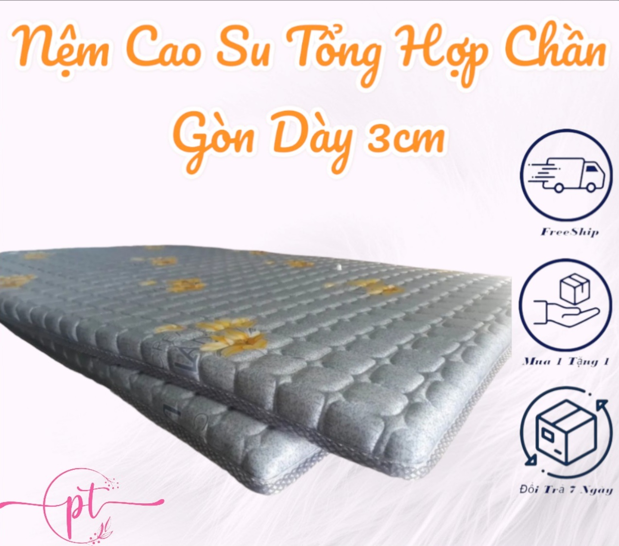 Nệm Cao Su Non Chần Gòn Diamond 3cm ( Giao Màu Ngẫu Nhiên )