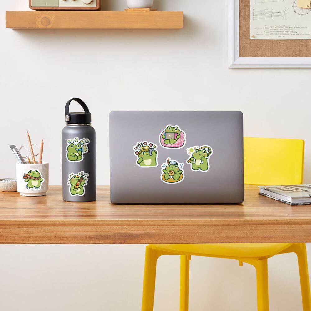 Sticker ẾCH MẬP hoạt hình cute trang trí mũ bảo hiểm,guitar,ukulele,điện thoại,sổ tay,laptop-mẫu S98