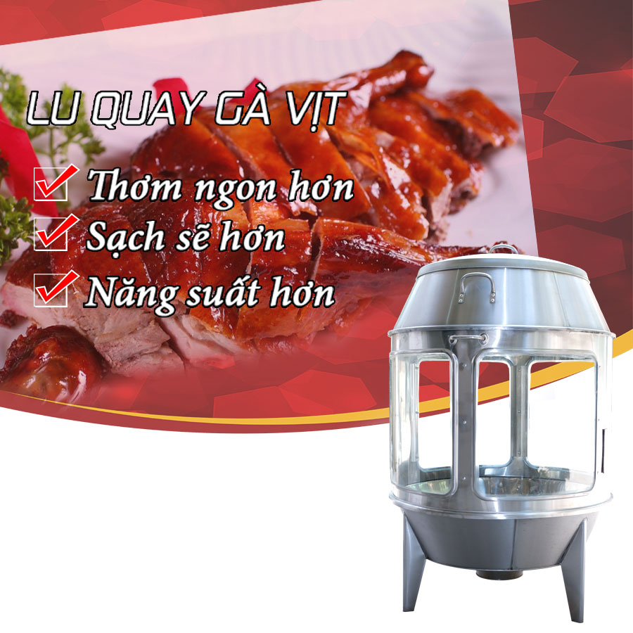 Lò Quay Gà Vịt Bằng Than Có Kính 90 NEWSUN - Hàng Chính Hãng