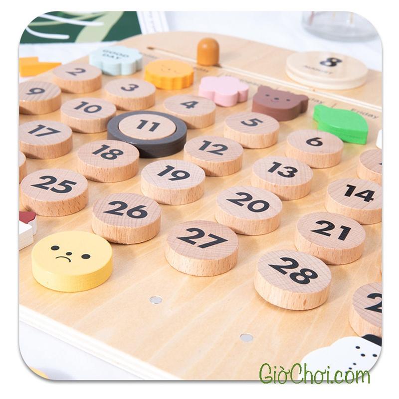 Bộ lịch bằng gỗ Montessori Calendar cho bé từ 3 tuổi