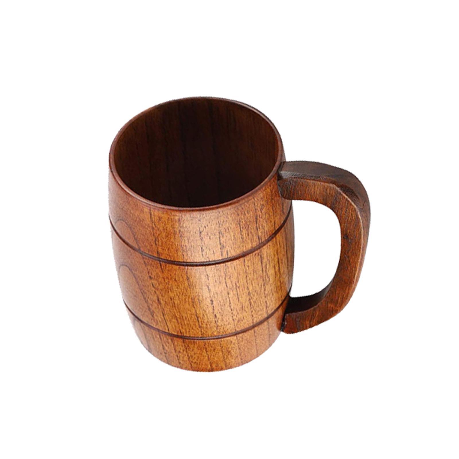Wood Beer Mug Camping Cup Coffee Cup Vintage 400ml for Home
