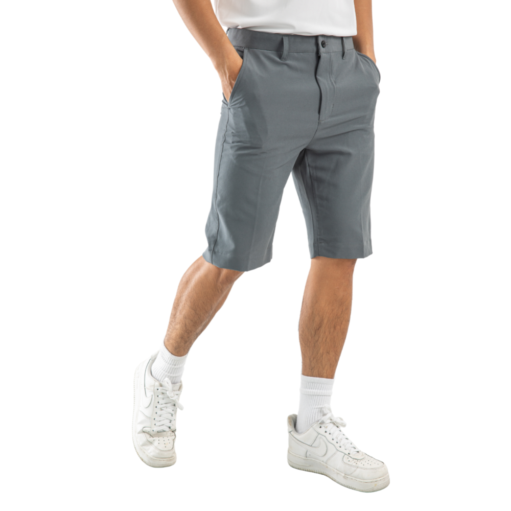 Quần short golf nam Simple &amp; Basic, co giãn 4 chiều, thoáng khí, thấm hút mồ hôi tốt, mau khô, màu xám