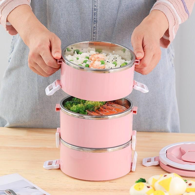 Cà Mèn, Hộp Đựng Cơm Lúa Mạch 4 Tầng Dung Tích 2.8L Siêu To - Hàng Loại 1