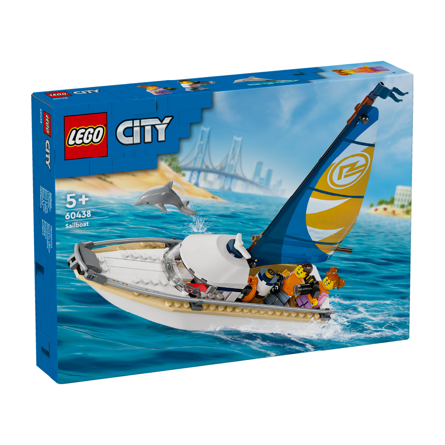 LEGO CITY 60438 Đồ Chơi Lắp Ráp Thuyền Buồm Ngắm Cá Heo (102 chi tiết)